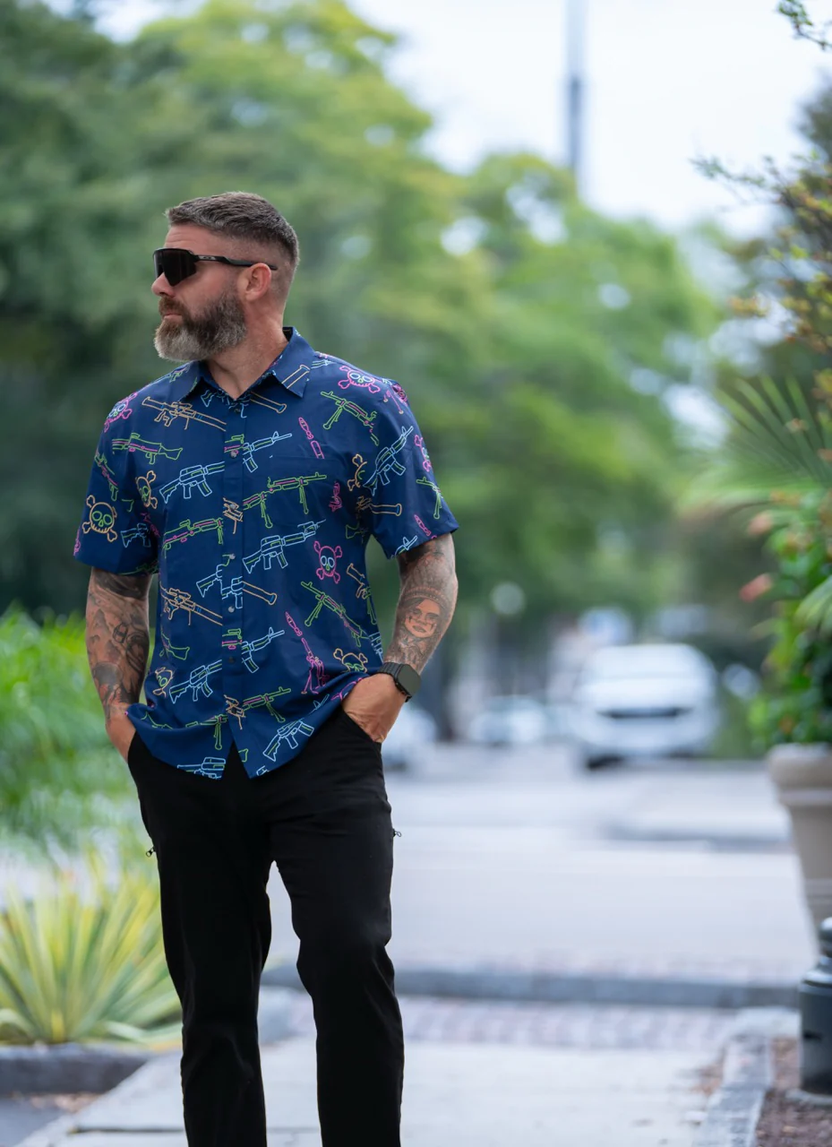 Neon Lights & Gun Fights Button-up - Image 3