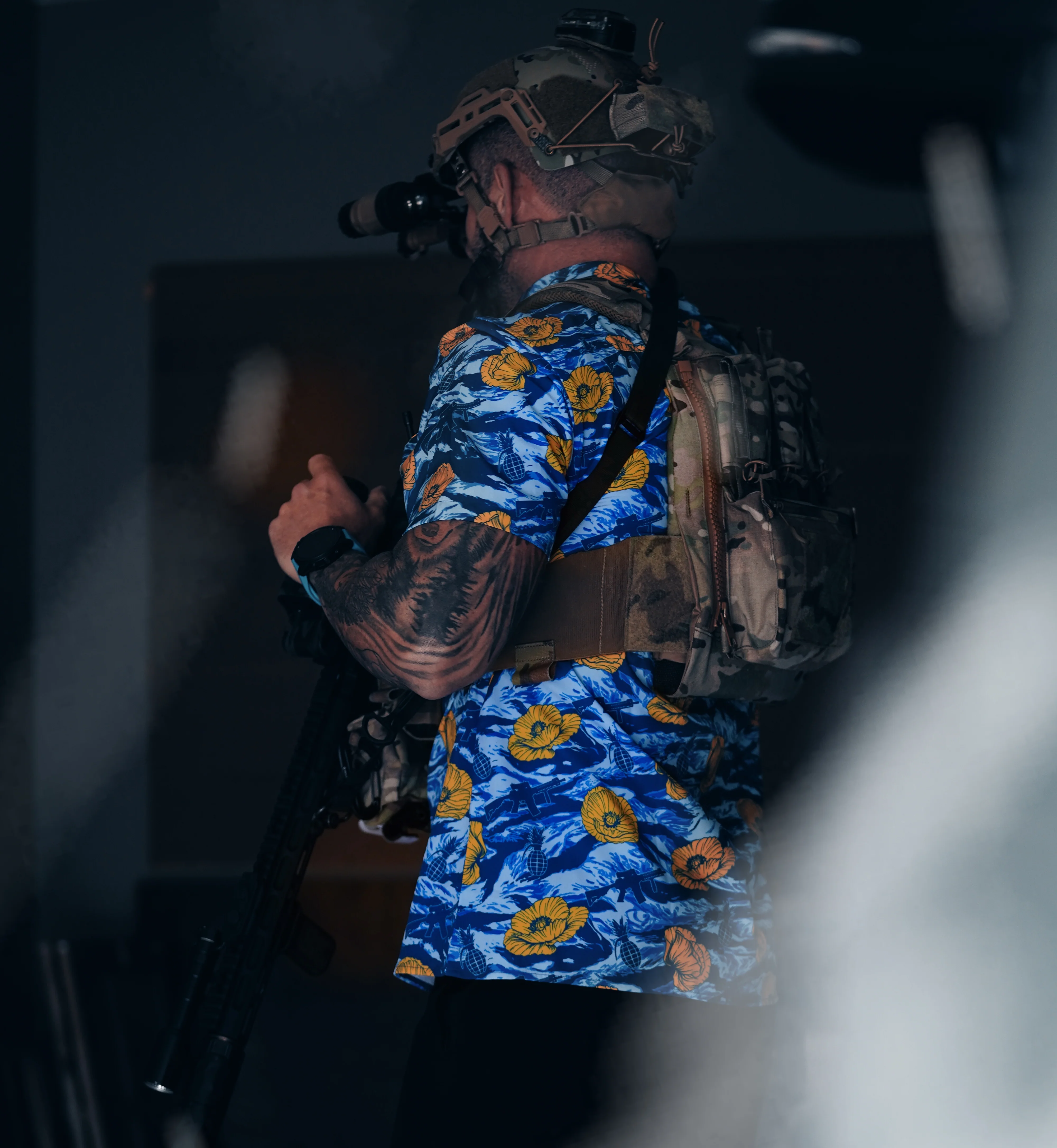 Tiger Stripe Blue Button-up - Image 3