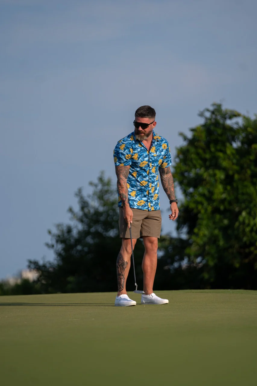 Tiger Stripe Blue Button-up - Image 4